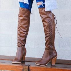 Journee Collection SPRITZ LEATHER MEDIUM CALF Boots